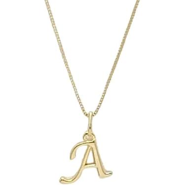 Imagem de Colar Feminino com Letra Inicial – Pingente Personalizado Elegante – Corrente Semi Joia Banhada a Ouro 18K – Presente Sofisticado para Mulher - Stella Vilela Semi Joias (A)