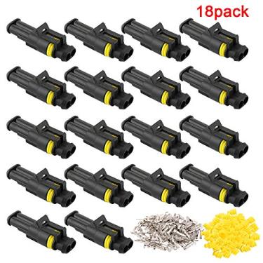 Imagem de FULARR 18 Kit Profissional 2 Pinos Caminho Carro Auto Impermeável Fio Elétrico Conectores Terminal Plug Socket Set, para Motocicleta Carro Caminhão Barco