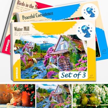 Imagem de QUOKKA Quebra-cabeças de demência para idosos - Moedor de água, pássaros, cavalos, 63 peças - Quebra-cabeça de peça grande - Produtos de Alzheimer para homens e mulheres - Jogos de presentes para