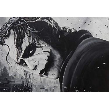 Imagem de BUY ART FOR LESS Coringa oficialmente licenciado do Batman por Ed Capeau em tela embrulhada para decoração de parede - 91 x 61 cm