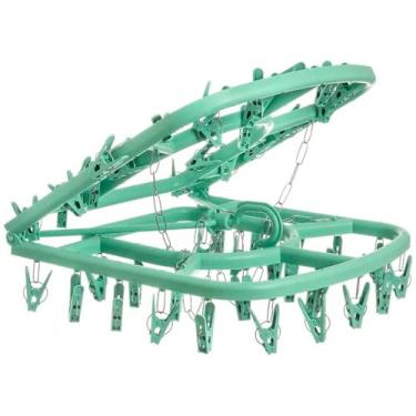Imagem de Varal Roupa Intima, Varal Dobravel Roupa Intima, 48 Prendedores Resistente Dobravel Pronta, 42×42cm(Verde)