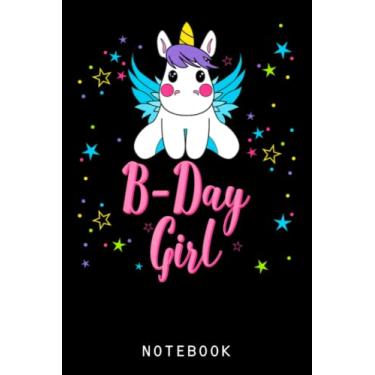 Imagem de B-Day Girl Birthday Unicorn With Wings And Stars Party Gift Journal Notebook: Adorable Unicorn-Themed Journal Notebook|Composition Notebooks For Teen Girls, Kids|Back To School Gifts
