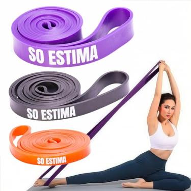 Imagem de Super Band Conjunto 3 Níveis resistência leve moderada alta assistência em barra fixa sobrecarga progressiva para supino levantamento terra agachamento treinos funcionais e calistenia