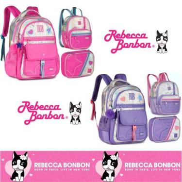 Imagem de Kit Mochila de Costas Grande Holográfica Oficial Rebecca Bonbon Lanche