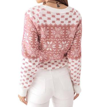 Imagem de Suéter de Natal EXLURA Patterns Reindeer Unissex