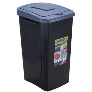 Imagem de Lixeira Coleta Seletiva Ecofácil 30 litros Preta Arthi