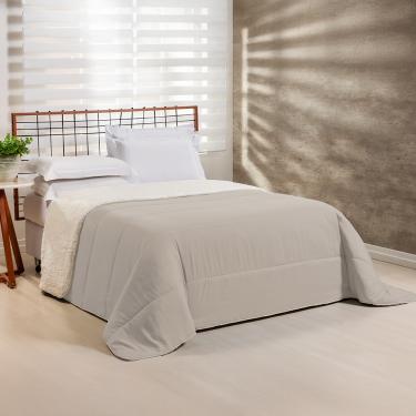 Imagem de Coberdrom 1 Peça Queen Percal 200 Fios Com Sherpa Flupy 100% Poliéster - Avela