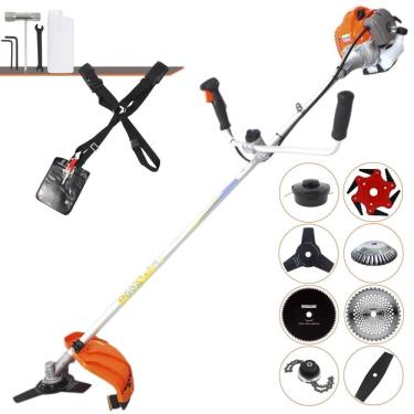 Imagem de Máquina de Cortar Grama À Gasolina Vulcan VR430P 43cc 2T 10.000rpm 1,7HP de Potência Roçadeira Completa Com Guidão Anti-Vibração 8 Opções de Cortes