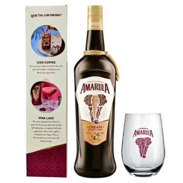 Imagem de Kit licor amarula tradicional 750ml com copo dubai