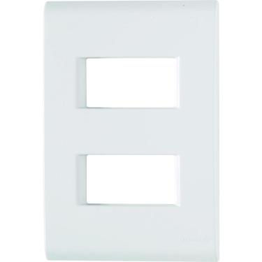 Imagem de Placa 2 Postos Afastados 4x2 Tramontina Liz Branca 120 unidades