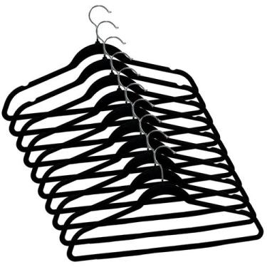 Imagem de Kit com 10 Cabides de Veludo com Gancho Giratório 45cm - Clink