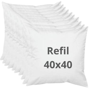 Imagem de Kit: 10 Almofadas de enchimento - refil 40x40cm 100% fibra - antialérg