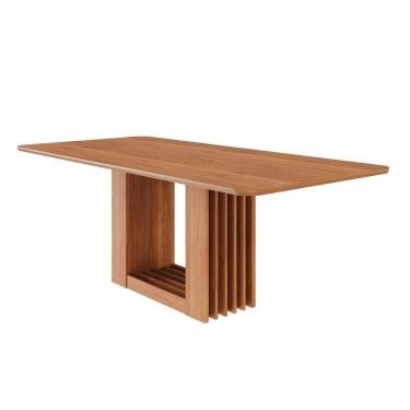 Imagem de Mesa P- Cozinha Ariela C- Tampo Madeirado 210x100cm Cinamomo - Cimol