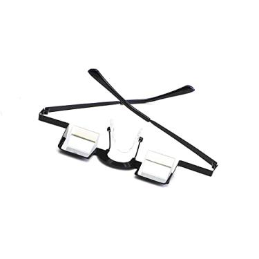 Imagem de Lazyme Óculos Prisma Óculos Horizontais Prisma Óculos Horizontais, Unissex Lazy Spectacles Deitado para Ler/Assistir TV (Preto)