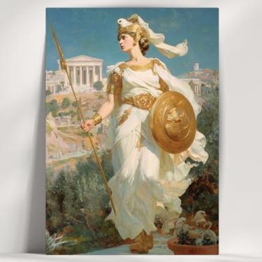 Imagem de Quadro Decorativo Atena – Deusa da sabedoria, inteligência, justiça | Mitologia Grega | Pronto para Pendurar (28x20cm)