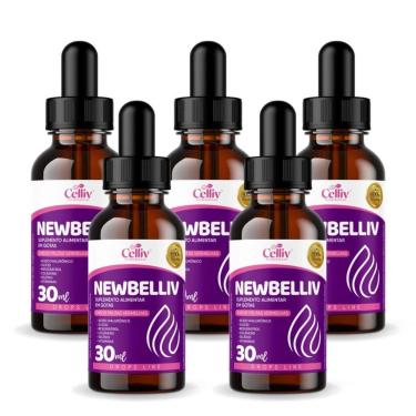 Imagem de Kit 5 Newbelliv - Ácido Hialurônico, Silício, Resveratrol, Colágeno e Selênio 30ml Celliv-Unissex