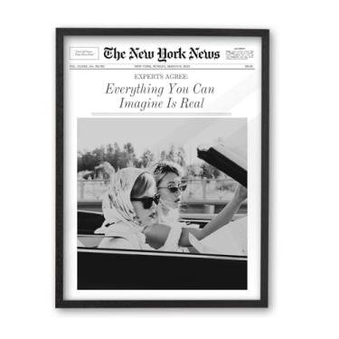 Imagem de iHery Madeira de carvalho preto natural premium 30,48 x 40,64 cm Tudo o que você pode imaginar é arte de parede emoldurada na moda, vintage hot girls decoração de parede em tela para dormitório quarto