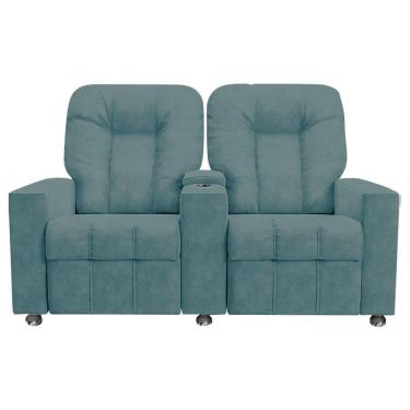 Imagem de Poltrona Reclinável Para Cinema 2 Lugares Sora Veludo Azul Claro Fh1 - D'rossi