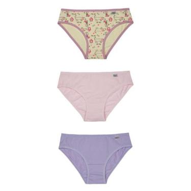 Imagem de Kit/3 Calcinha Miss Delrio 51309 Infantil Sortidas Cotton T. P/GG, GG,