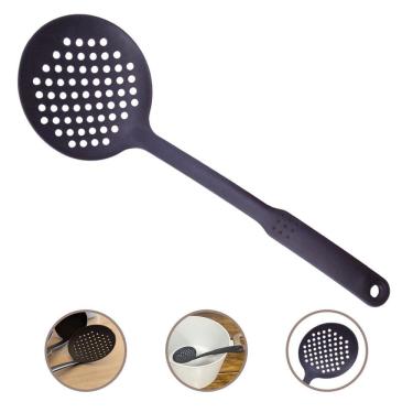 Imagem de Escumadeira Nylon 34Cm Preta Premium Resistente Fritura