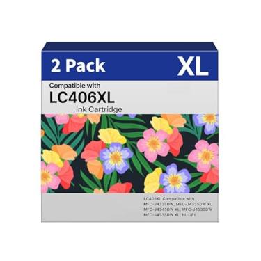 Imagem de Cartuchos de tinta preta MFC-J4535DW LC406XL, pacote com 2, substituição compatível para impressora MFC-J4535DW MFC-J4335DW MFC-J5855DW MFC-J6555DW