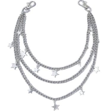 Imagem de LOHGOU Corrente de calça para mulheres e homens, correntes de jeans punk hiphop, chaveiro, chaveiro, acessórios de roupas da moda, one size, Metal