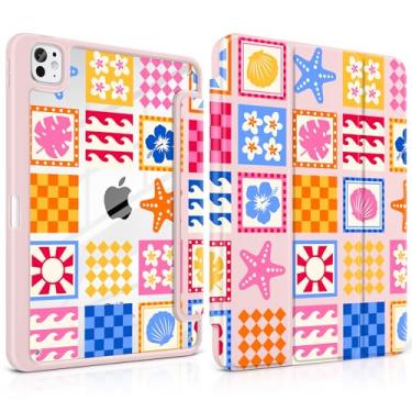 Imagem de Yebiseven Capa para iPad Pro de 11 polegadas (M5 2025 M4 2024) – [Suporte de lápis embutido], à prova de choque e elegante, parte traseira rígida transparente + borda de TPU macio, suporte magnético