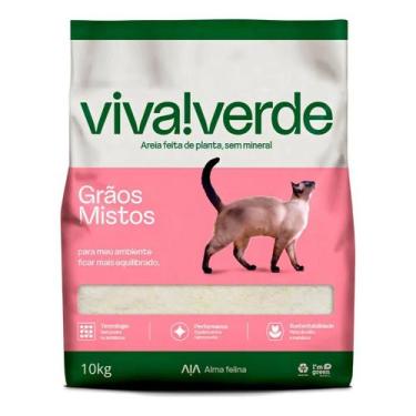 Imagem de Areia Higiênica para Gatos Viva Verde Grãos Mistos 10kg - 7PETS COMERC