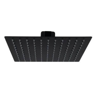 Imagem de Ducha Black 25 Cm Inox 304 Com Braço Parede Matte 28 cm - AMG Metais