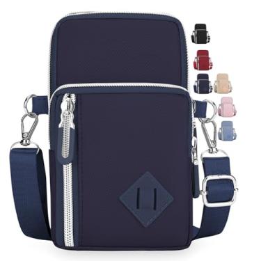 Imagem de Bolsas transversais pequenas para mulheres, mini bolsas de celular carteiras de pulso bolsa de ombro bolsa de braço bolsa de viagem para mulheres e homens, C - azul escuro, Medium, Bolsa transversal