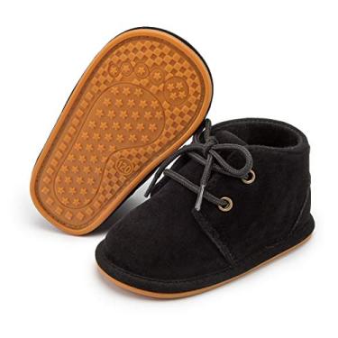 Imagem de Botas para bebês meninos meninas botas infantis caubói borla recém-nascido aconchegante quente botas de inverno antiderrapante sapatos infantis, B1/preta, 12-18 Months Toddler