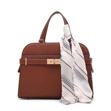 Imagem de Anne Klein Bolsa feminina com cinto médio com alça conversível, nogueira