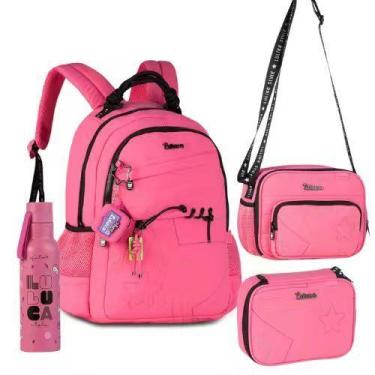 Imagem de Kit Escolar Luluca Com Mochila + Estojo Box + Lancheira Térmica + Garr