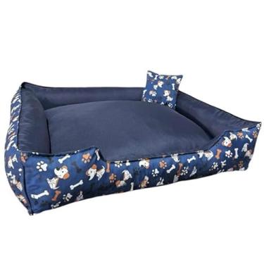 Imagem de Cama Caminha Pet Cachorro Tamanho Grande Confortável Com Zíper Lavável + Almofadinha(AZUL SNOOP,EXG - 90X70X20)