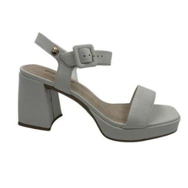 Imagem de Sandália Casual Couro Bottero Salto Bloco Off White 356310 - Off 39-Feminino