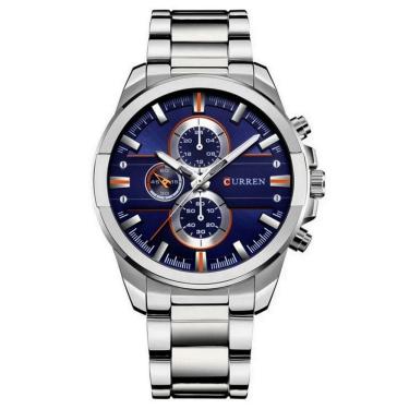 Imagem de Relógio masculino de aço inoxidavel à prova d´agua de quartzo analógico