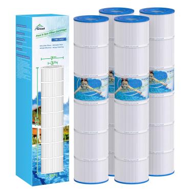 Imagem de TOREAD Filtro de piscina PJAN145 substitui Jandy CL580, CV580, Unicel C-7482, Ultral-A10, Filbur FC-0820, A0104100, R0357900, Filbur FC-6415, SD-01109, cartucho de filtro de 145 m², pacote com 4