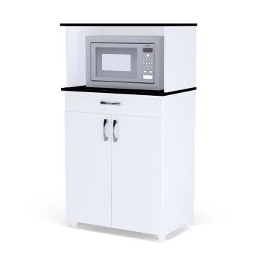 Imagem de Balcão Para Cozinha Multiuso 2 Portas E Repartição Superior Para Forno Microondas Carina Branco- Mabe Magazine