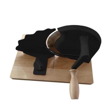 Imagem de IEUDNS Fatiador de pão manual com espessura ajustável, máquina de fatiar queijo, cortador de pão doméstico para bagels, Preto