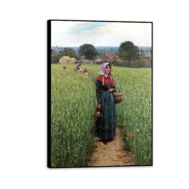 Imagem de Edmund Leighton impressão em tela Hora do jantar por reproduções de pinturas famosas Edmund Leighton pôster arte de parede para sala de estar quarto decoração de parede 100 x 70 cm (83.8x71.1 cm