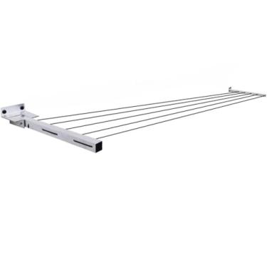 Imagem de Varal Retrátil de Parede em Aluminio Reforçado Kit Instalação Suporta 80kg (2 hastes (4 metros))