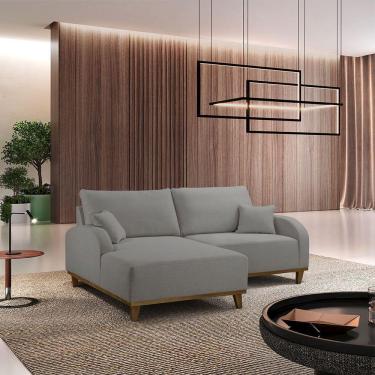 Imagem de Sofá Albano Linho 185cm Chaise Lado Esquerdo Meu Sofá Online A230 Linho Cinza