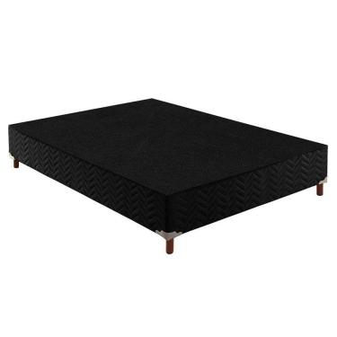 Imagem de Cama Box Base Casal Sommier Rústico Bordado Black (138x188x30) - Paropas