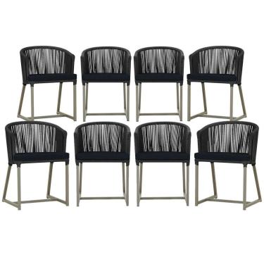 Imagem de 8 Cadeiras De Jantar área Noronha Fendi E12 Trama Original Preto