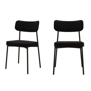 Imagem de Cadeira Mynna Fixa C/4 Pes 525 X 470 X 790 Mm C/2 Un. Preto Preto