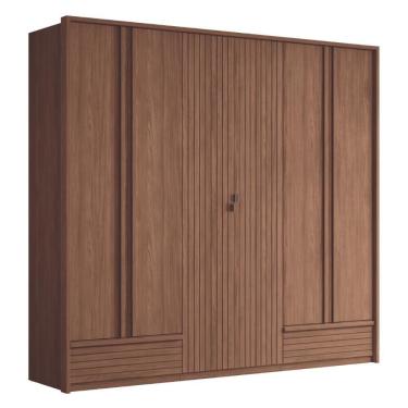 Imagem de Guarda Roupa Casal 6 Portas Ripado Atlanta Jatobá