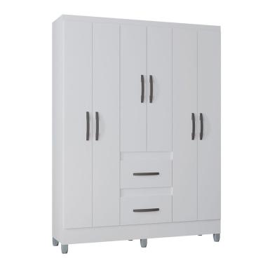 Imagem de Guarda Roupa Poquema Capri 6 Portas 2 Gavetas Branco