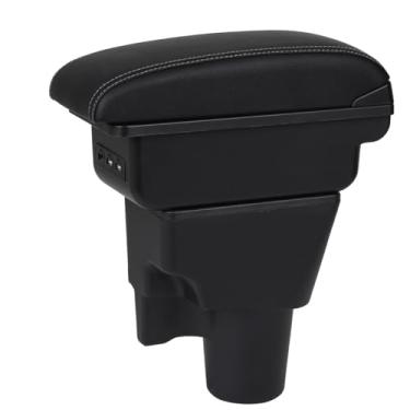 Imagem de OYHCM Caixa de apoio de braço de carro para KIA Picanto 2008-2019 console central organizador de descanso de braço descanso de braço automotivo (Linha branca)