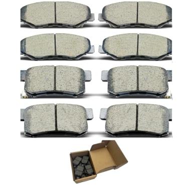 Imagem de Kits de pastilhas de freio | PARA Honda CRV 2005 2006 TODOS OS MODOS | 2012 2013 2014 2015 2016 para Honda CR-V FWD | 8 peças de pastilhas de freio dianteiras traseiras de cerâmica D914 D1086