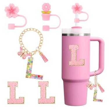 Imagem de Conjunto de acessórios de copo para copo Stanley Cup 850.5 g 1,134.0 g copo com alça, incluindo tampa de palha, pingente de alça, adesivo 5 peças (L)